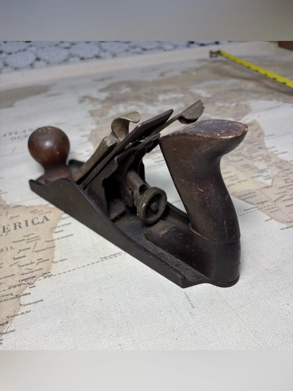Vintage•Cast Iron Hand Plane With Wooden Handle•Barn Find•Original Patina•As Is
